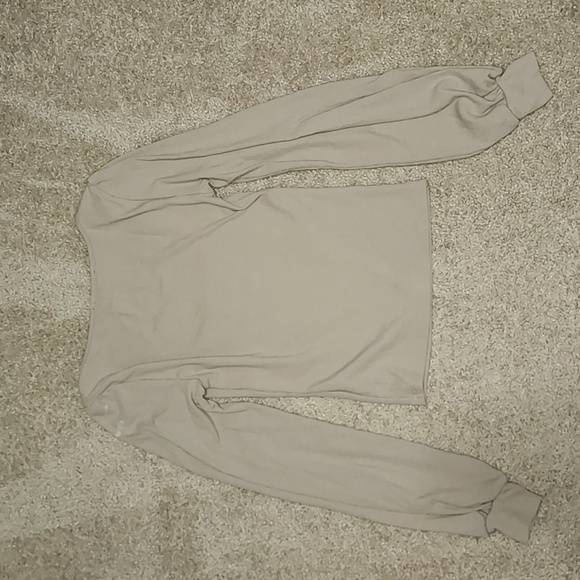 Lulus Iconic Charisma Beige Ribbed Balloon Sleeve Top - Picture 3 of 5